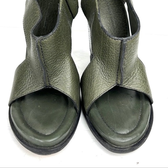 Alexander Wang Iman Spruce Green Leather Heel Mules - Picture 5 of 12